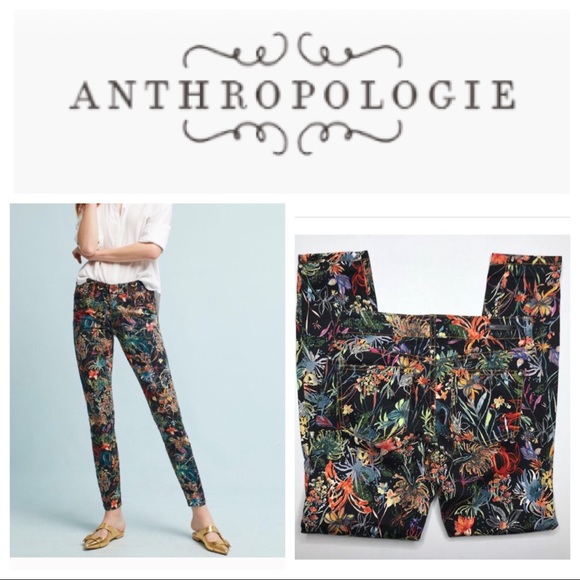 Anthropologie Pants - Anthro Pilcro/Letterpress Mid Rise Skinny Floral
